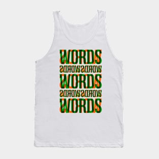 Words Typography Stack (Green Orange) Tank Top